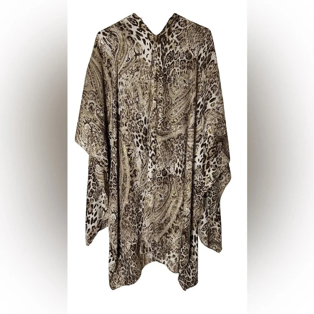 Simply Noelle Brown Leopard Print Wrap Gold Highlights‎